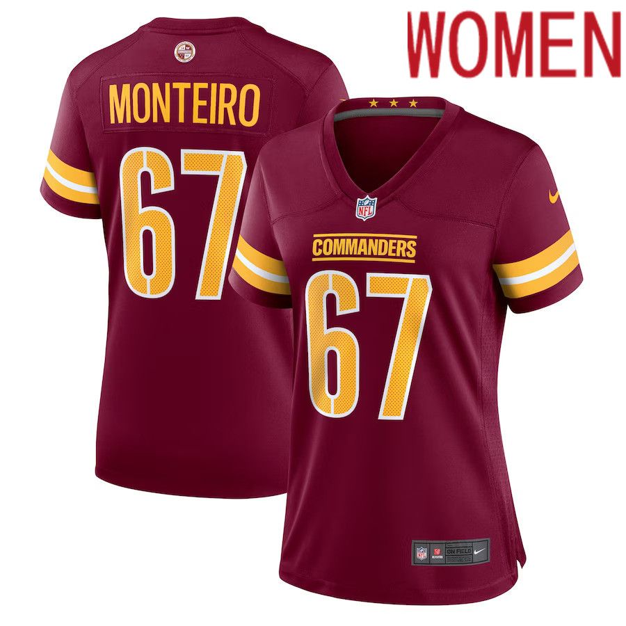 Women Washington Commanders 67 Aaron Monteiro Nike Burgundy Game Player NFL Jersey
